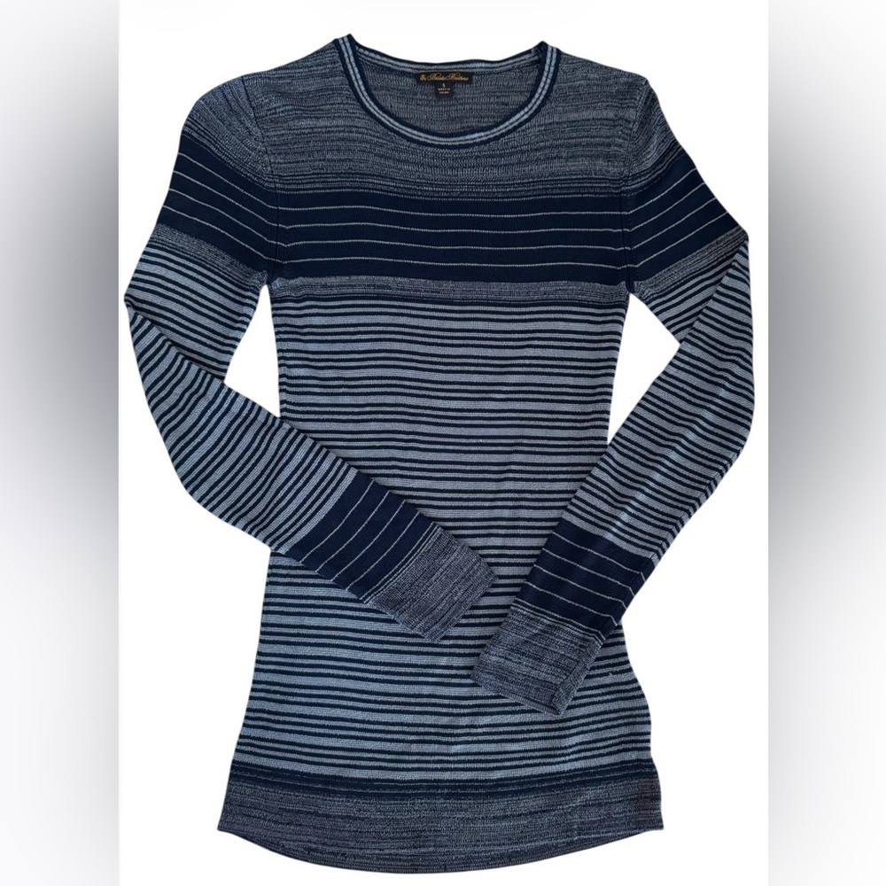Brooks Brothers Blue Striped Knit Sweater | Size S |